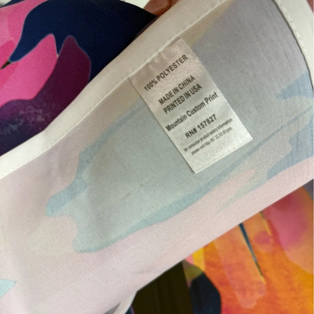 Bungalow Rose Sunset Watercolor Curtain Pair Pink Blue Southwestern Print Aztec